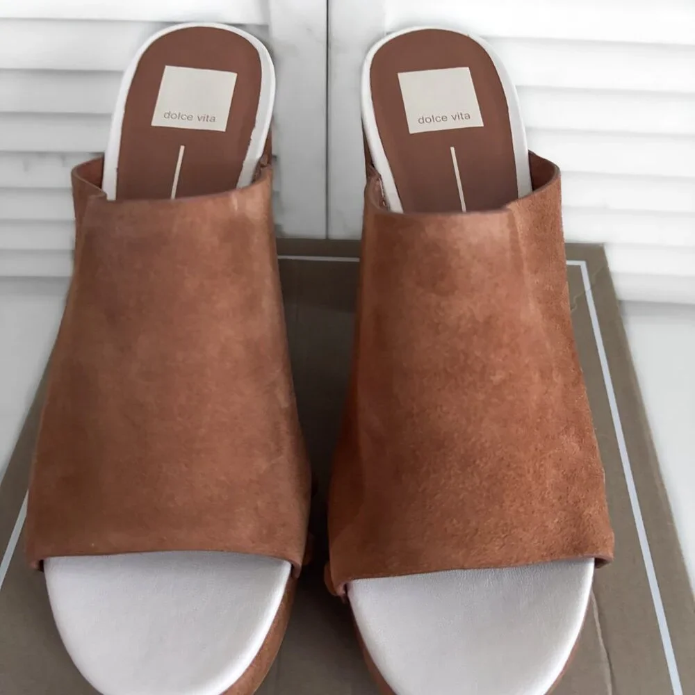 Dolce Vita Emol Suede Platform Mule Size 10 New - Picture 3 of 6